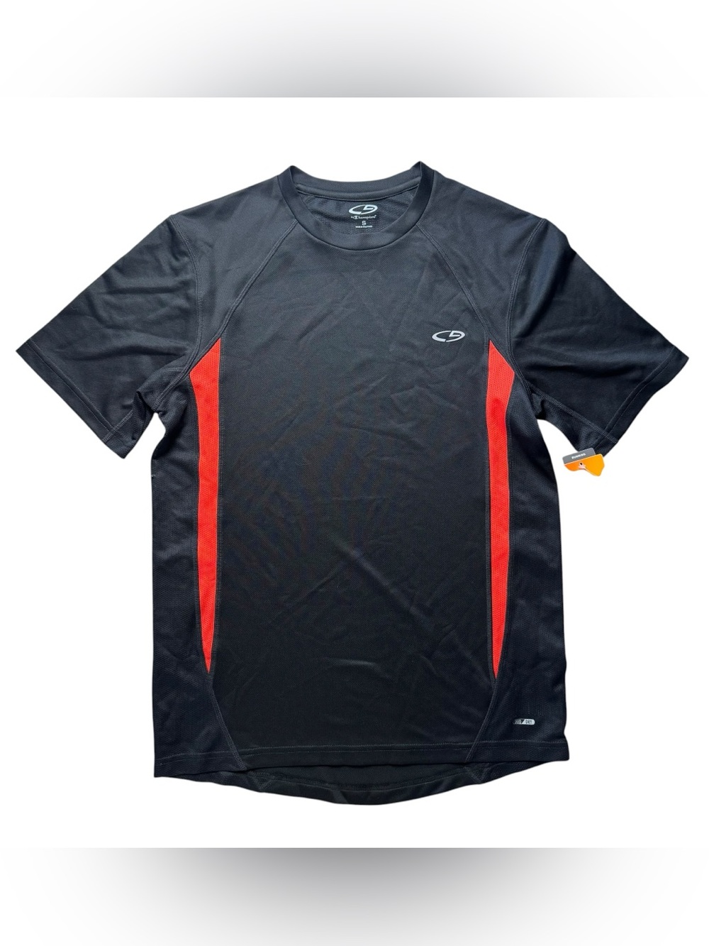 NWT Champion Black Athletic Tee with Red Stripe Size S - Running Gym Tennis